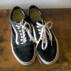 Womens Black Vans Old Skool Low Tops. Worn but no major issues.
